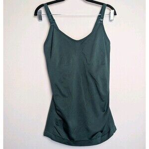 Caramel Cantina Nursing Tank Size M Post Delivery Shaper Cami Forest Green